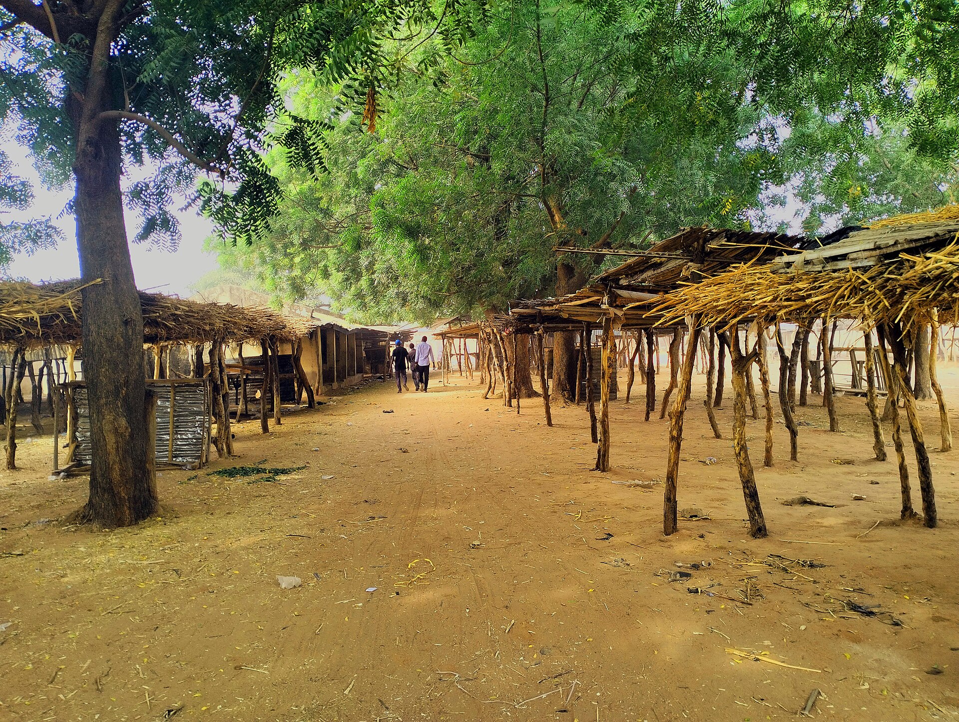 Market traders' stalls in Nigeria